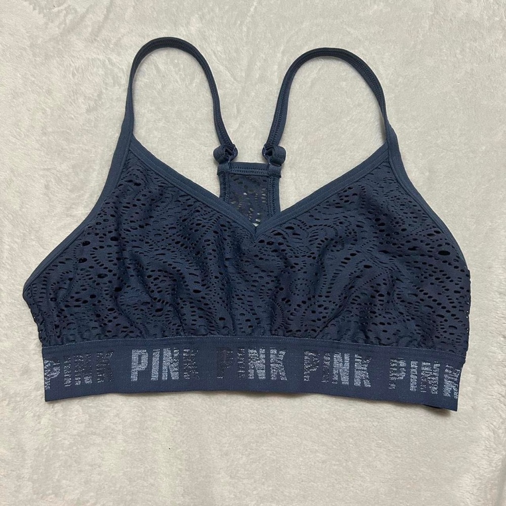 blue victoria secret sports bra